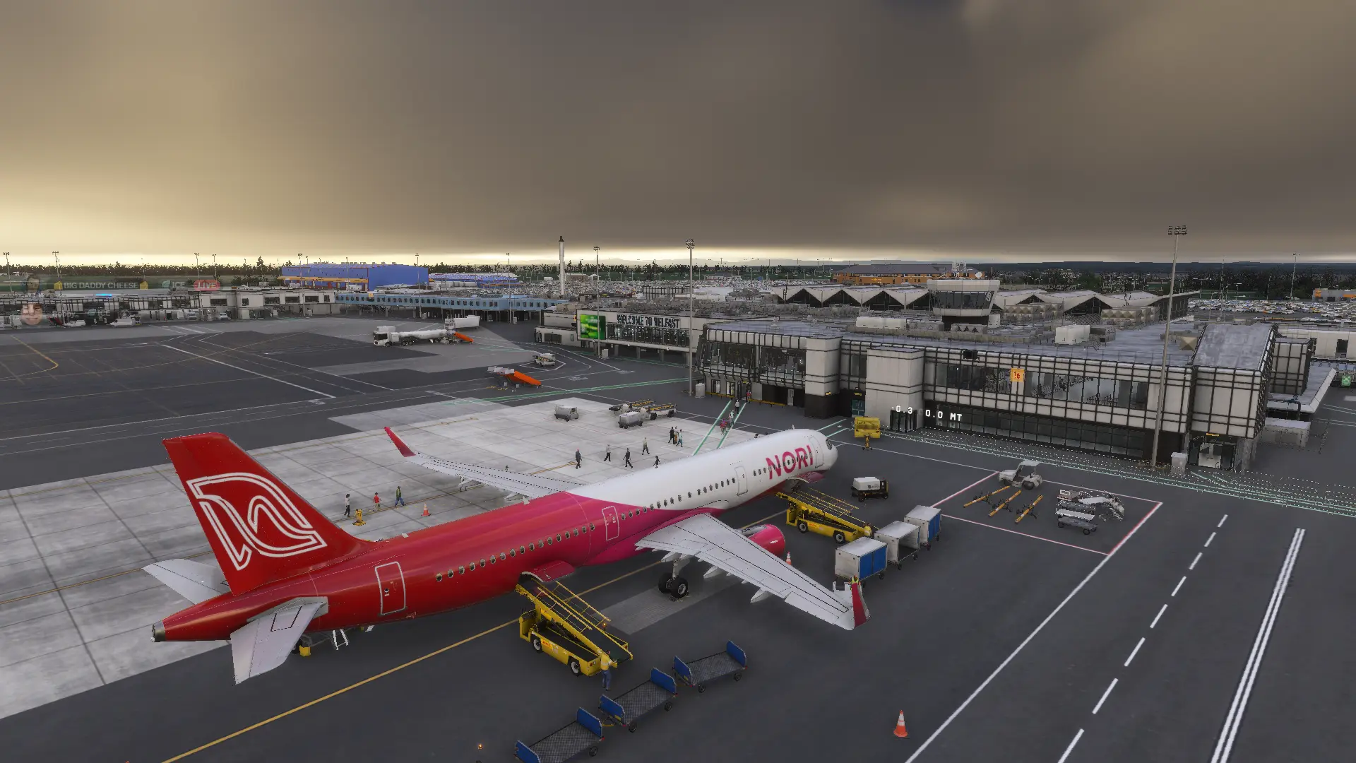 A Nori Airlines aircraft at the terminal gate
